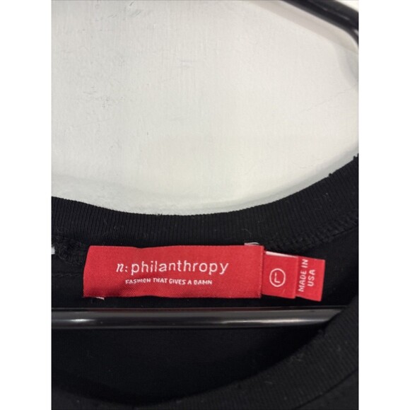 N:Philanthropy WOMEN'S SIZE Large  Zander Distressed Short Sleeve Cotton Tee $78 - Picture 2 of 7